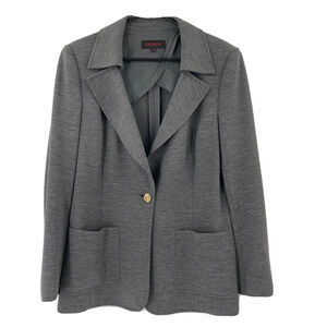 Escada Blazer Jacket Womens 42 Gray Wool Cashmere‎ One Button